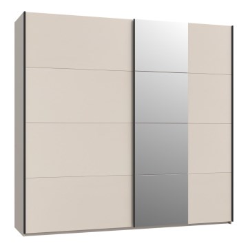 Klädskåp med spegel ODEN 220x210 cm beige