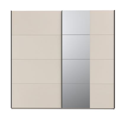 Klädskåp med spegel ODEN 220x210 cm beige