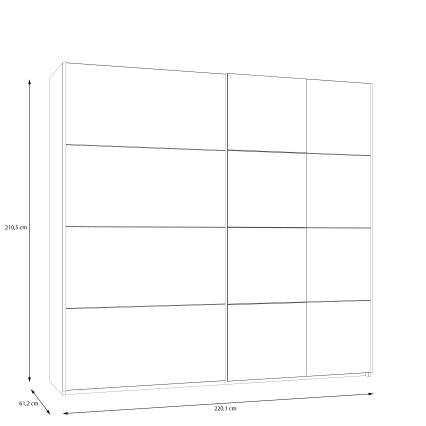 Klädskåp med spegel ODEN 220x210 cm beige