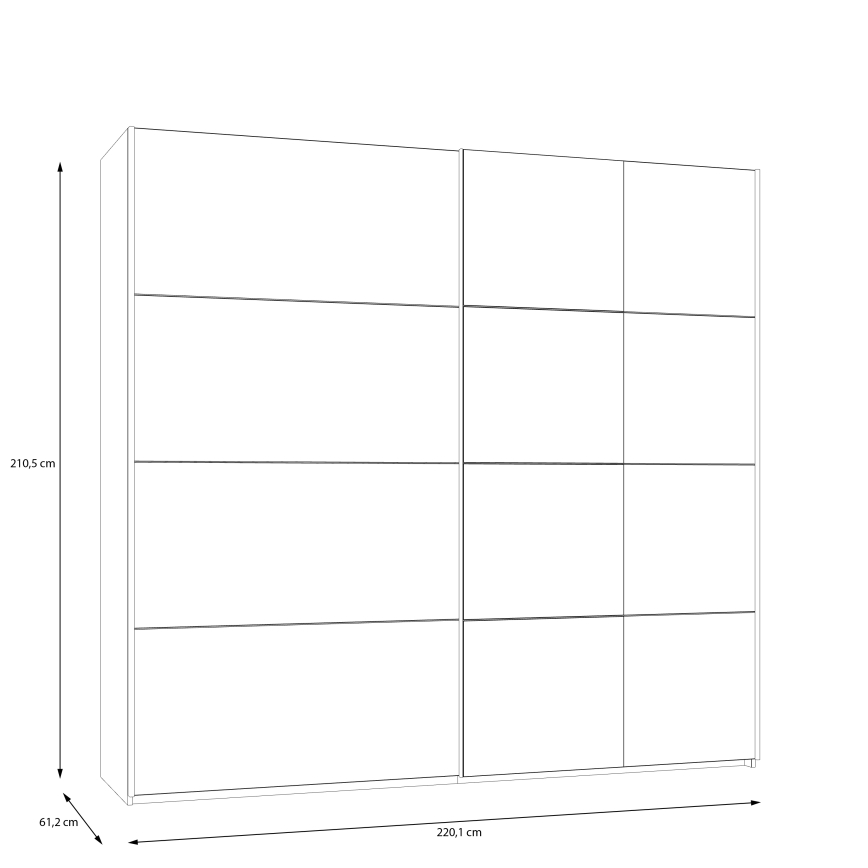 Klädskåp med spegel ODEN 220x210 cm beige