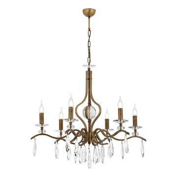 Klassisk Hängande Lampa 6xE14/40W/230V Brons