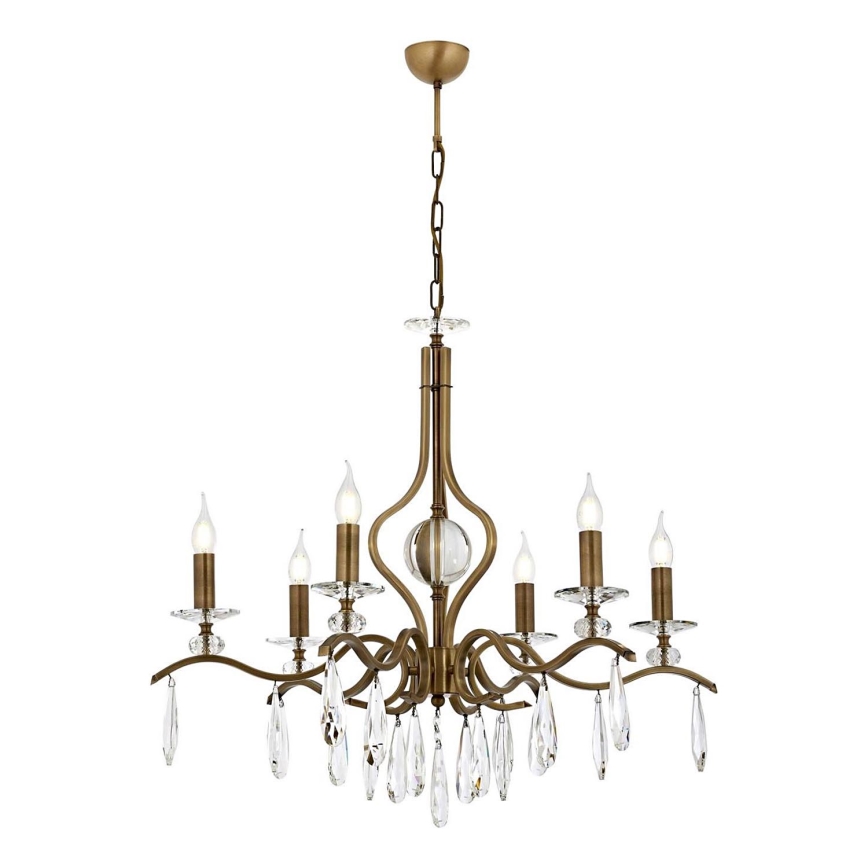 Klassisk Hängande Lampa 6xE14/40W/230V Brons