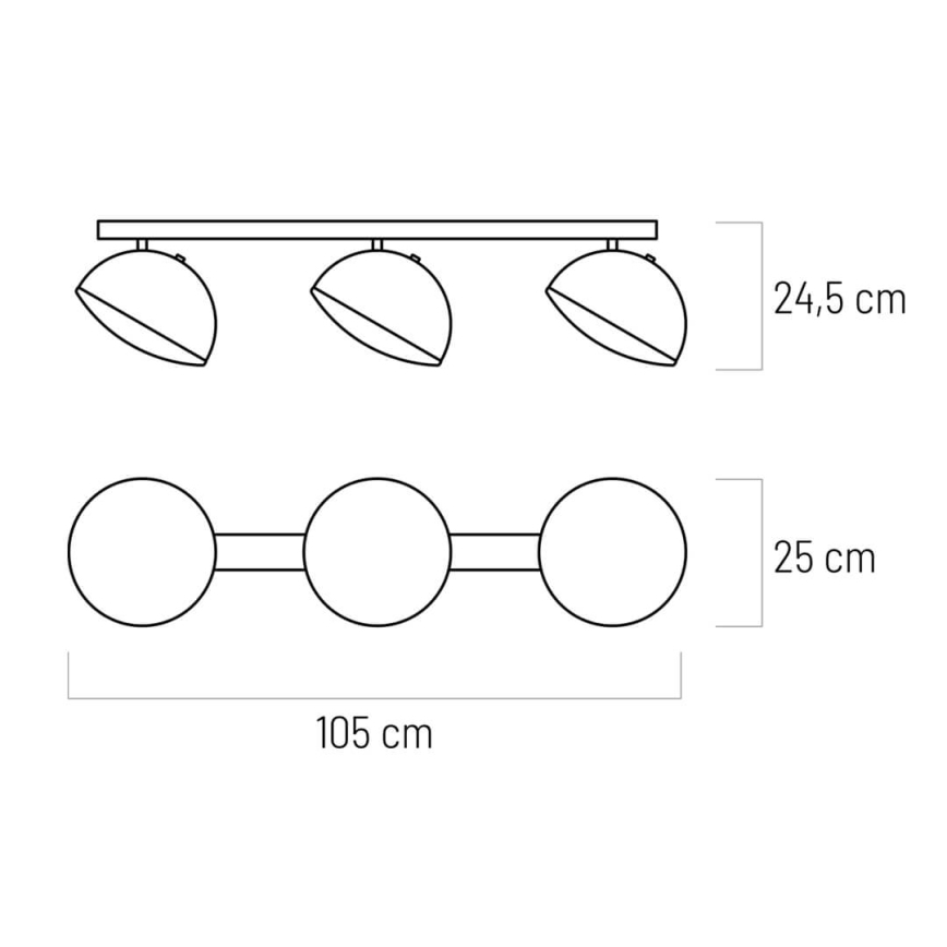 LED CROWD 3xLED/20W/230V svart