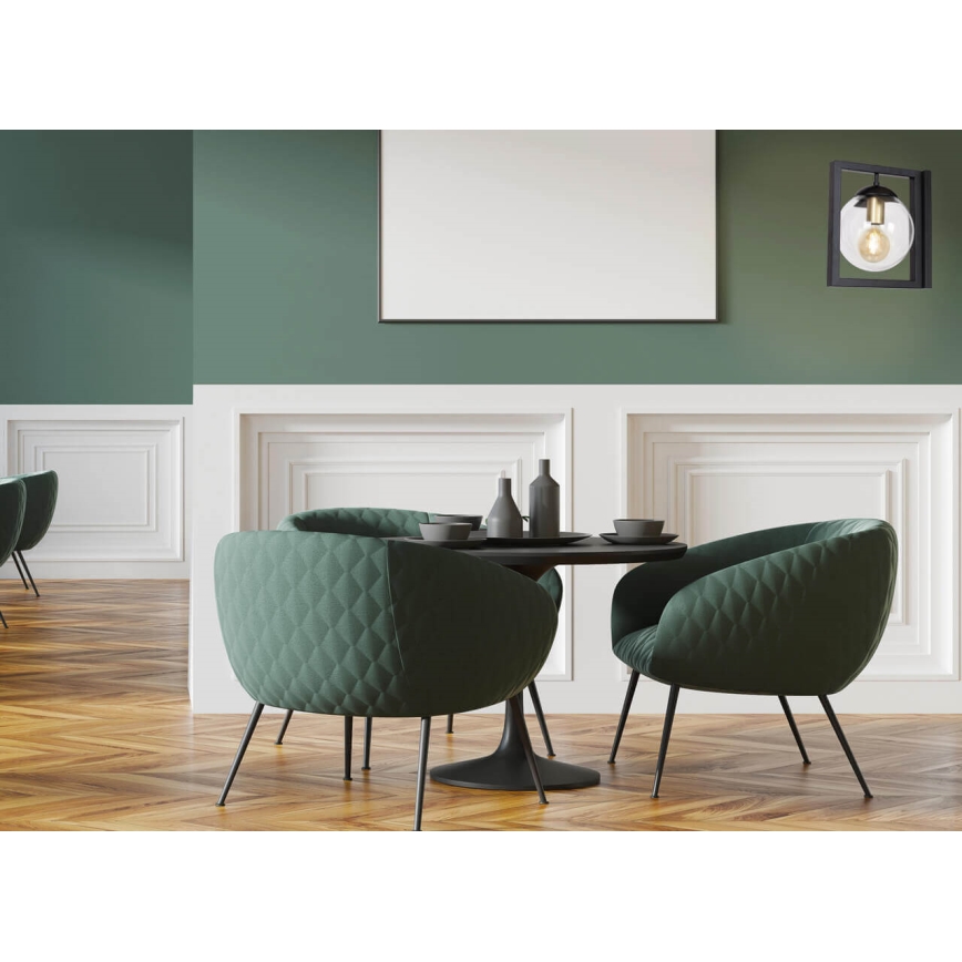 Vägglampa REY 1xE27/7W/230V svart
