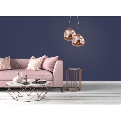 Ljuskrona med upphängningsrem VITRO 1xE27/10W/230V diameter 35 cm rose gold