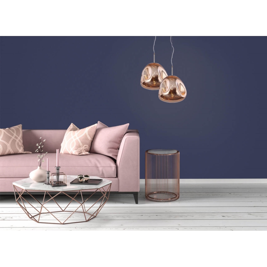 Ljuskrona med upphängningsrem VITRO 1xE27/10W/230V diameter 35 cm rose gold