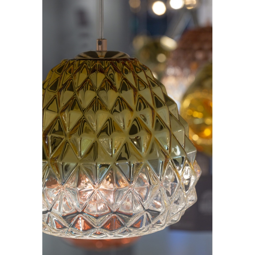 Ljuskrona med upphängningsrem DIAMOND 1xE27/11W/230V gyllene