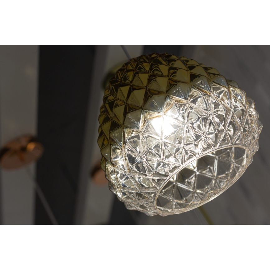 Ljuskrona med upphängningsrem DIAMOND 1xE27/11W/230V gyllene