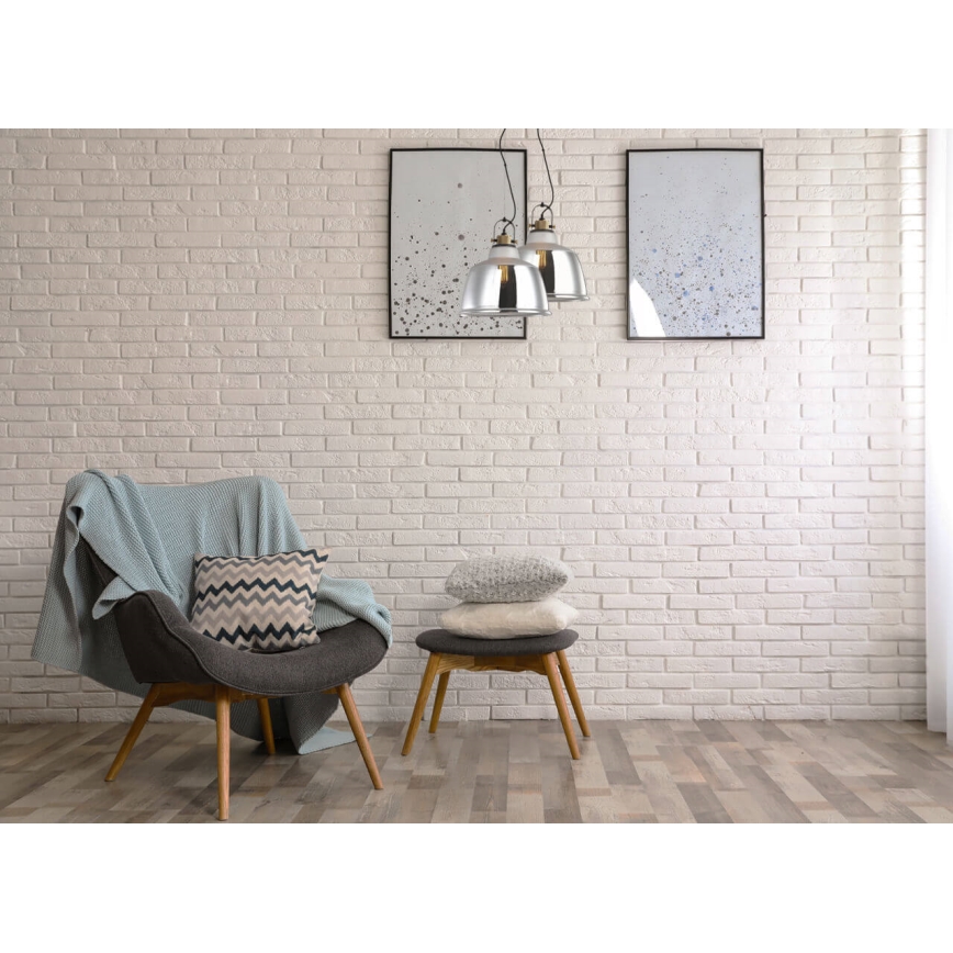 Ljuskrona med upphängningsrem ASGARD 1xE27/11W/230V silver