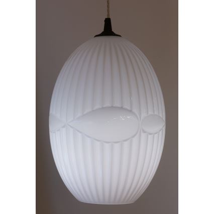 Ljuskrona med upphängningsrem ELLIPTIC 1xE27/11W/230V vit