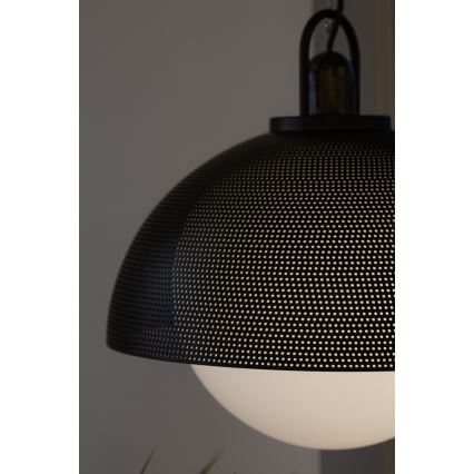 Ljuskrona med upphängningsrem GRAVEN 1xE27/11W/230V svart