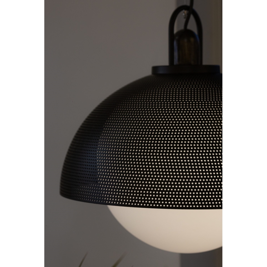 Ljuskrona med upphängningsrem GRAVEN 1xE27/11W/230V svart