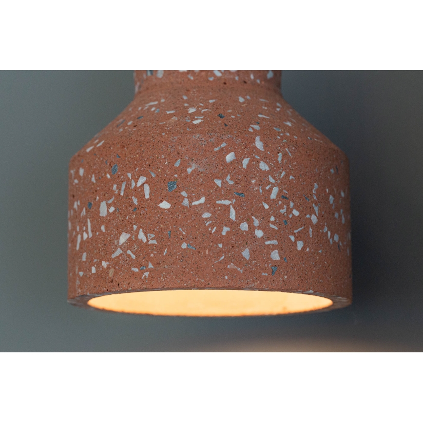 Ljuskrona med upphängningsrem RESIN 1xE27/11W/230V rosa/svart