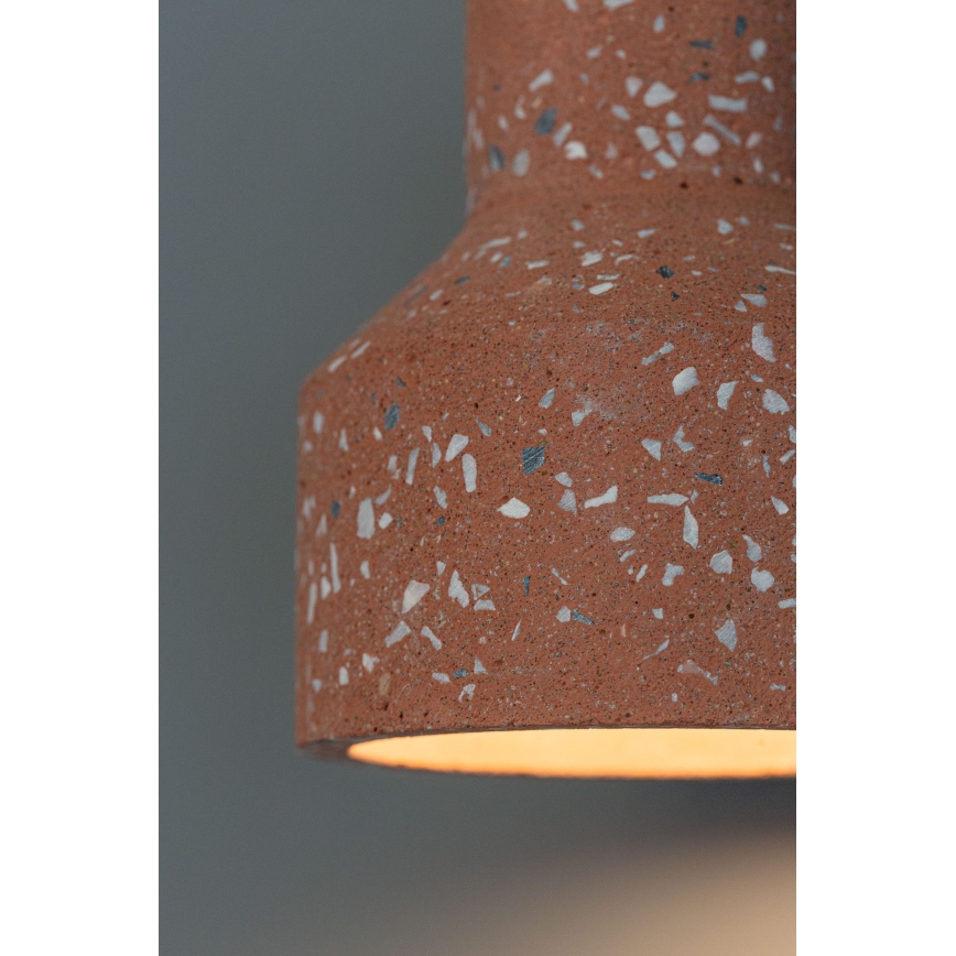 Ljuskrona med upphängningsrem RESIN 1xE27/11W/230V rosa/svart