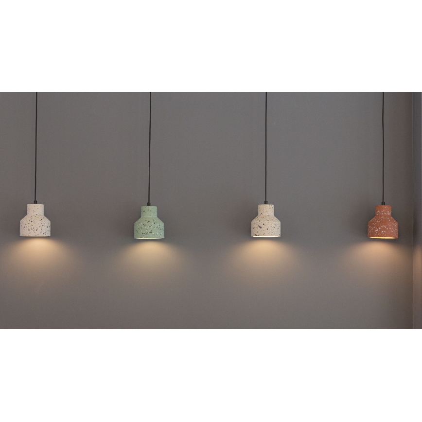 Ljuskrona med upphängningsrem RESIN 1xE27/11W/230V rosa/svart