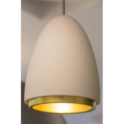Ljuskrona med upphängningsrem CONCRETE 1xGU10/5W/230V grå/gyllene