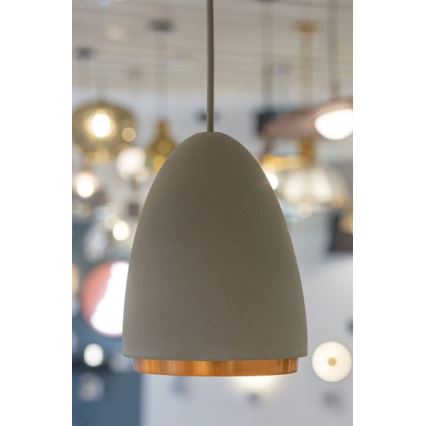 Ljuskrona med upphängningsrem CONCRETE 1xGU10/5W/230V grå/koppar