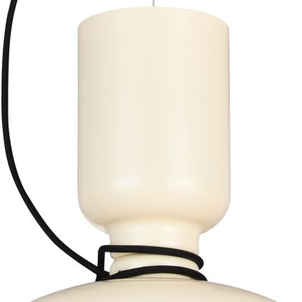 Ljuskrona med upphängningsrem ABEL 2xE27/11W/230V diameter 28 cm grädde