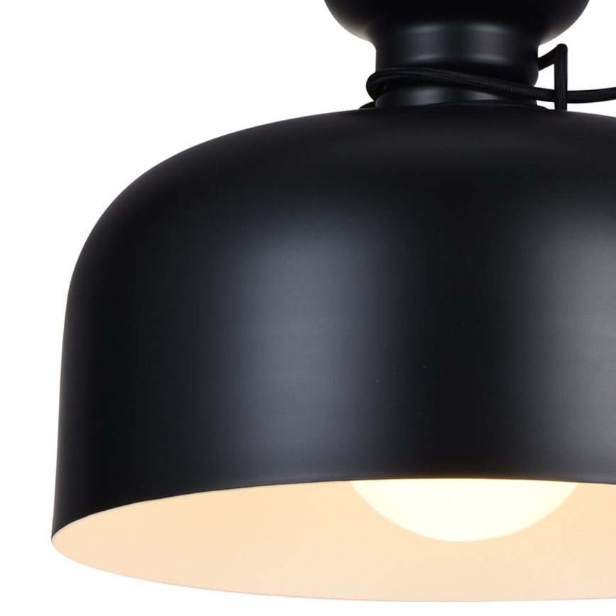 Ljuskrona med upphängningsrem ABEL 2xE27/11W/230V diameter 28 cm svart