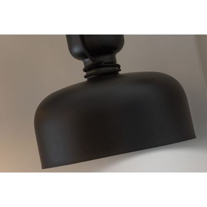 Ljuskrona med upphängningsrem ABEL 2xE27/11W/230V diameter 28 cm svart
