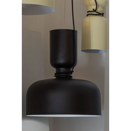 Ljuskrona med upphängningsrem ABEL 2xE27/11W/230V diameter 28 cm svart