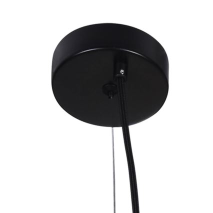 Ljuskrona med upphängningsrem ABEL 2xE27/11W/230V diameter 28 cm svart