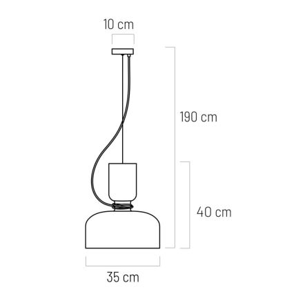 Ljuskrona med upphängningsrem ABEL 2xE27/11W/230V diameter 28 cm svart