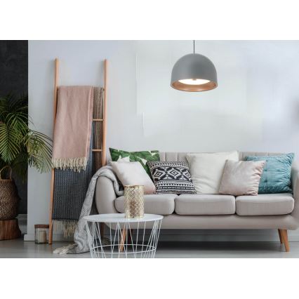Ljuskrona med upphängningsrem GRAVITY 3xE27/7W/230V grå