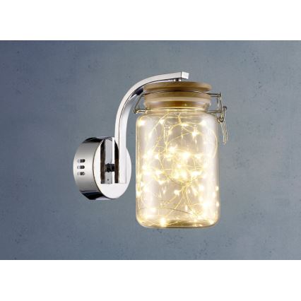 LED SHOCK LED/5W/230V skinande krom/trä
