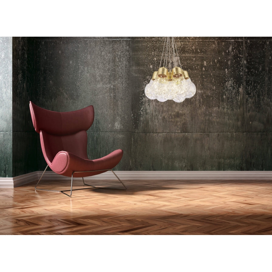 LED ljuskrona med upphängningsrem BULBS LED/30W/230V brons