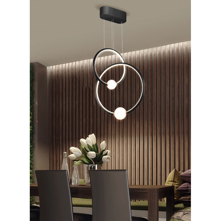 LED Dimbart taklampa LIV LED/50W/230V svart + fjärrkontroll