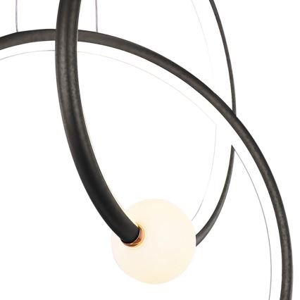 LED ljusreglerad ljuskrona på snöre LIV LED/50W/230V svart + fjärrkontroll