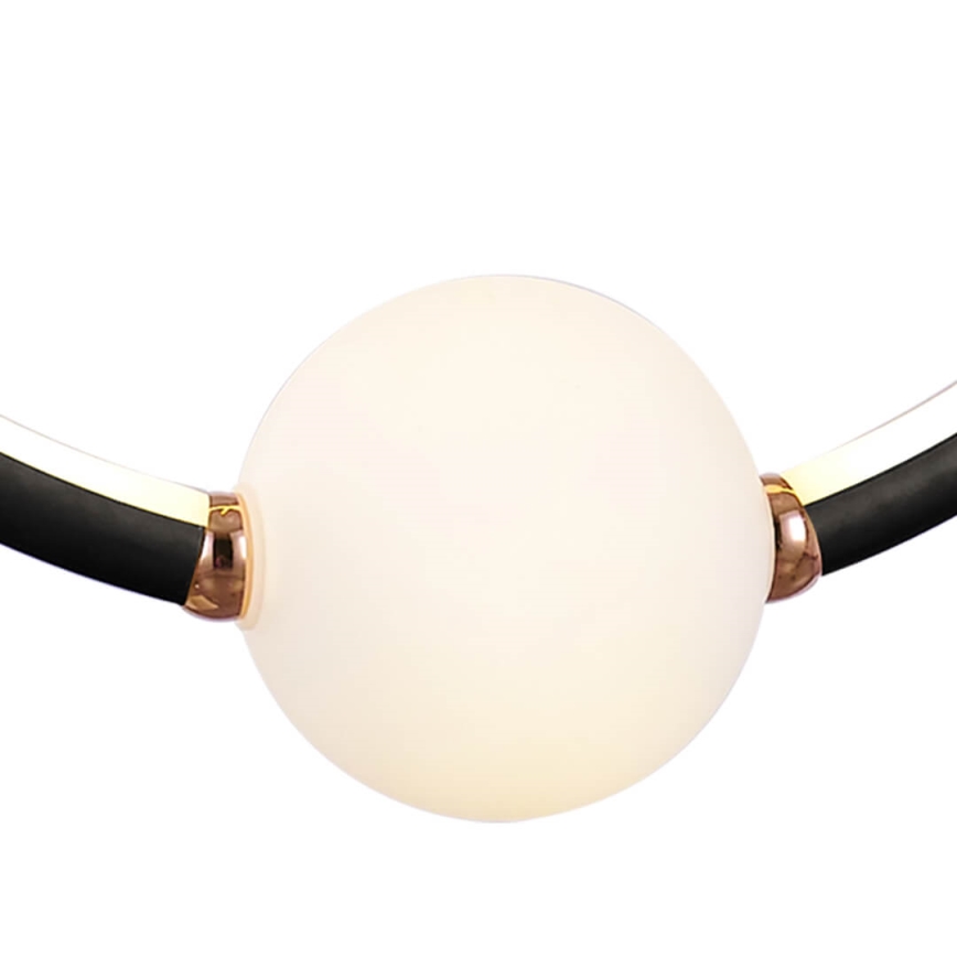 LED ljusreglerad ljuskrona på snöre LIV LED/50W/230V svart + fjärrkontroll