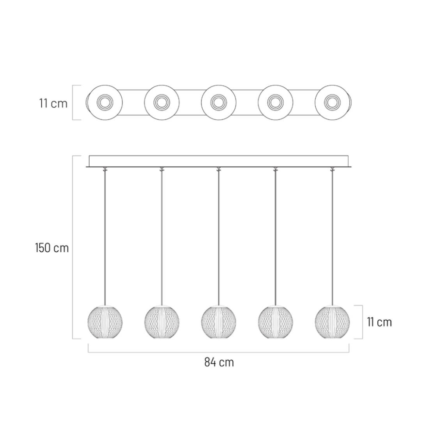 LED ljuskrona med upphängningsrem ESMOND 5xLED/4,8W/230V skinande krom