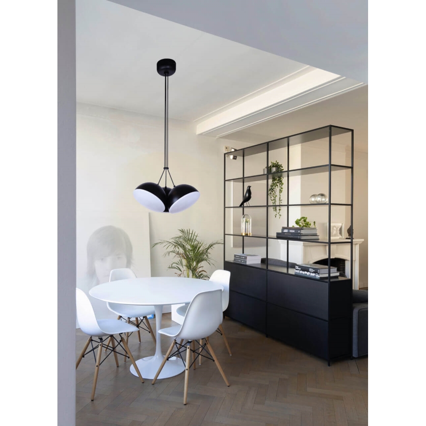LED med upphängningsrem CROWD 3xLED/20W/230V svart