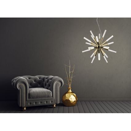 LED-lampa på kabel EIRENE 18xLED/5W/230V guld