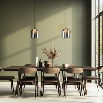 KLEA hänglampa 1xG9/15W/230V rök svart