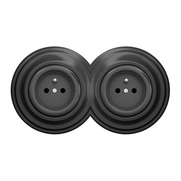 Kliklap - Dubbel retrouttag med ram 230 V antracit