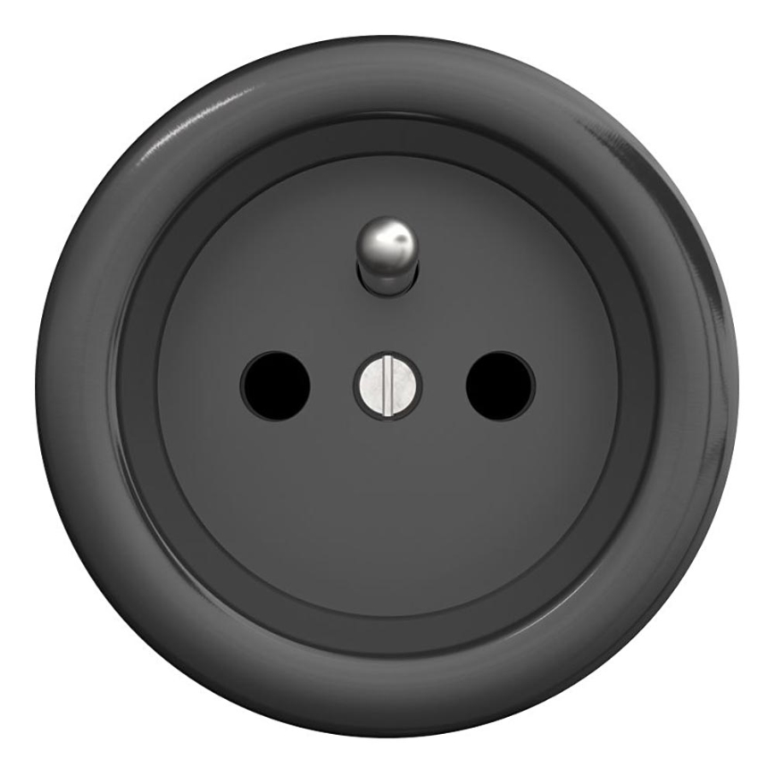 Kliklap - Gammaldags uttag 230V antracit