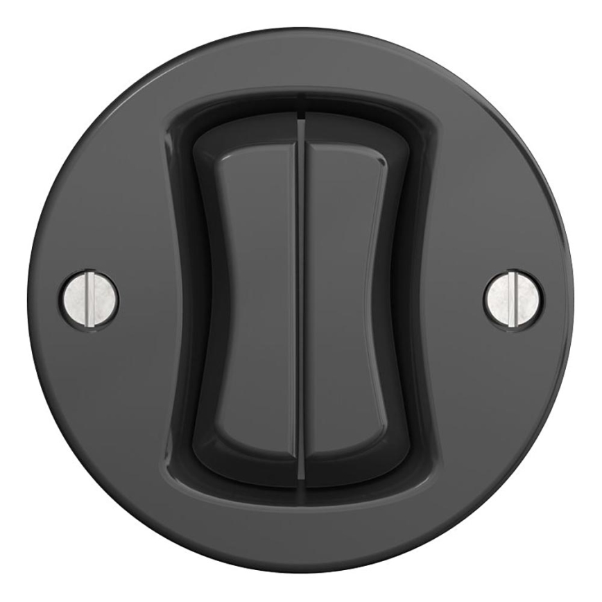 Kliklap - Retro dubbel strömbrytare utan ram, antracit