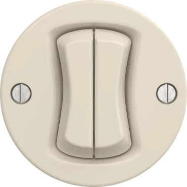 Kliklap - Retro dubbel trappbrytare utan ram nr 6+6 beige
