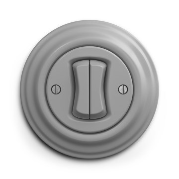 Kliklap - Retro dubbel tryckknapp med ram, grå