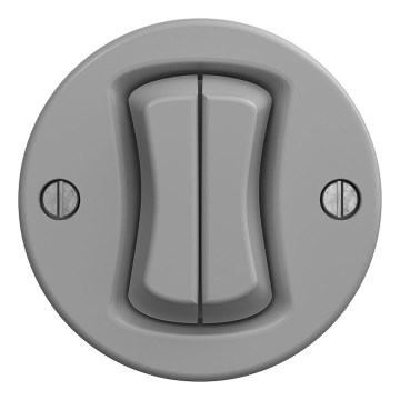 Kliklap - Retro dubbel tryckknapp utan ram, grå