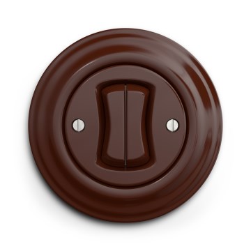 Kliklap - Retro dubbel tryckknappsbrytare med brun ram