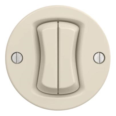 Kliklap - Retro dubbel tryckknappsbrytare utan ram, beige