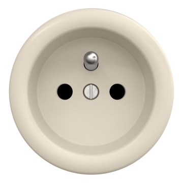 Kliklap - Retro inomhusvägguttag utan ram 230 V, beige