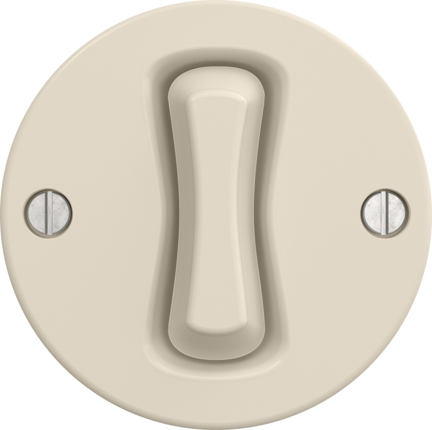 Kliklap - Retro korskopplad strömbrytare utan ram nr. 7 beige