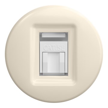 Kliklap - Retro nätverksuttag utan ram, beige