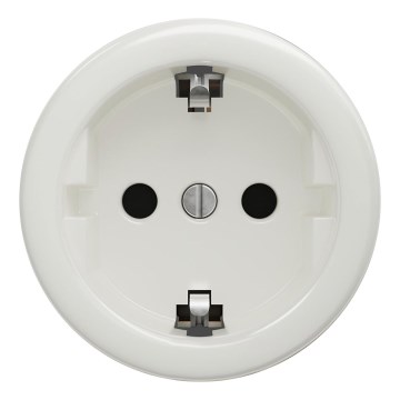 Kliklap - Retro ramfritt vägguttag för hemmet SCHUKO 230V/16A vit