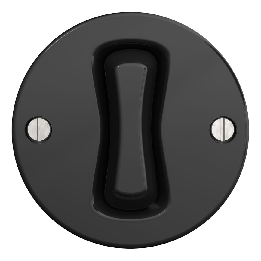 Kliklap - Retro ramlös knapp, svart